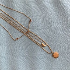 Madewell gold necklace stacking trio